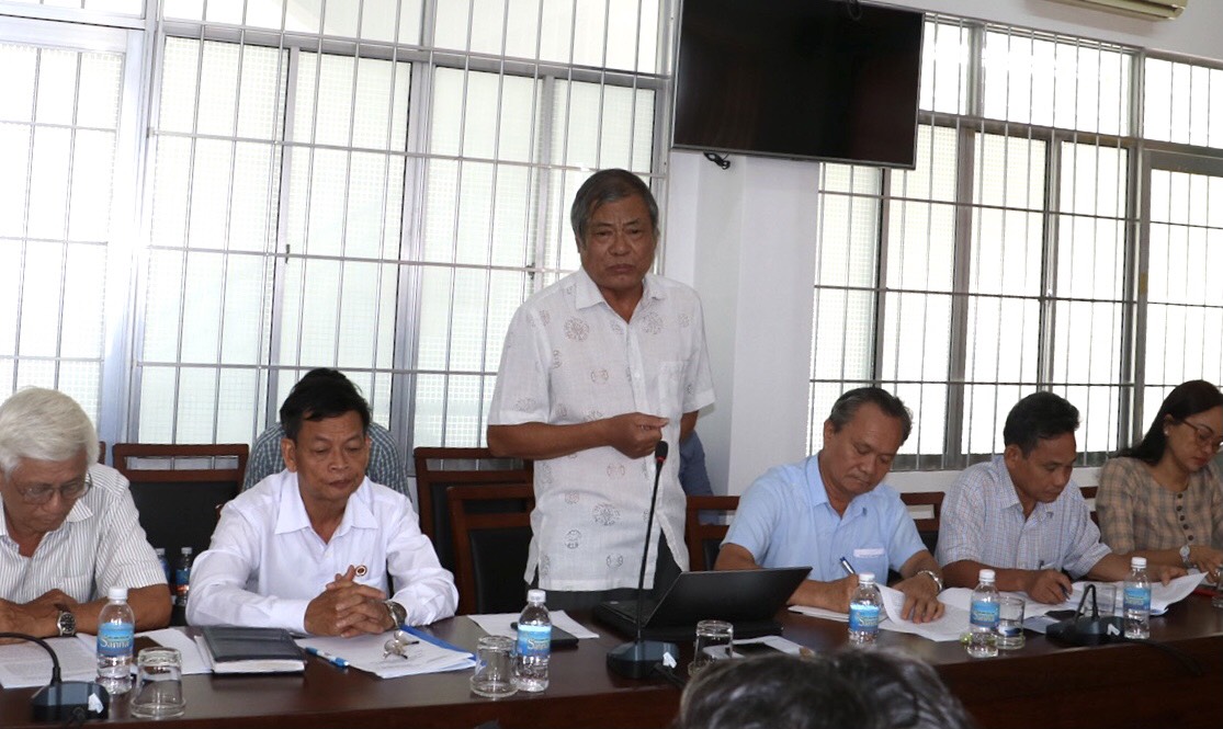 Tiến sĩ Võ Sĩ Tuấn - chuyên gia cao cấp sinh thái biển, nguyên Viện trưởng Viện Hải dương học phát biểu tại hội thảo