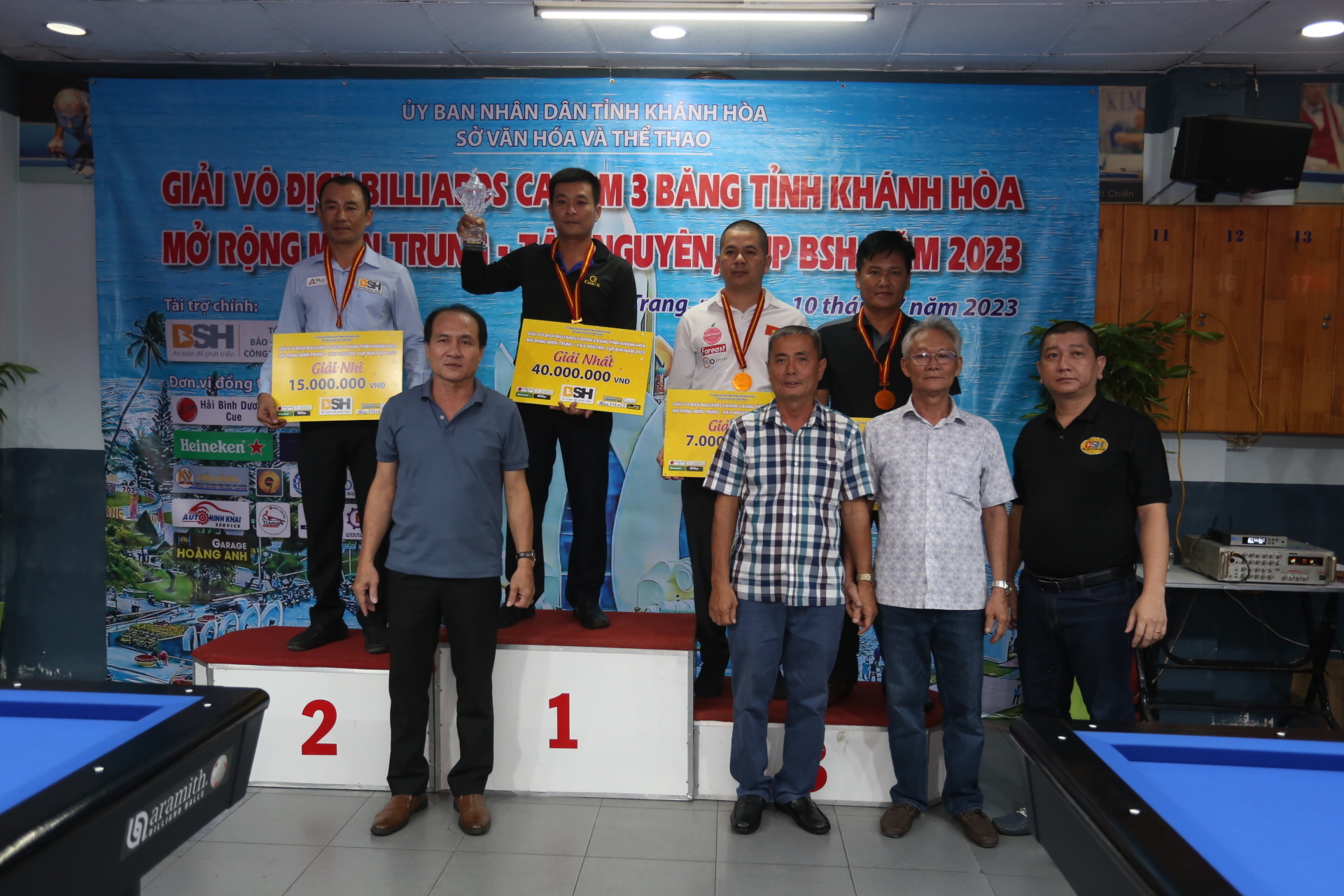 Giải vô địch Billiards carom 3 băng tỉnh Khánh Hòa mở rộng miền Trung - Tây Nguyên, Cúp BSH năm 2023:: Cơ thủ Nhất Hòa, câu lạc bộ Lions (Quảng Ngãi) vô địch