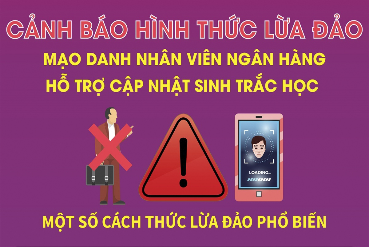 Cảnh báo hình thức lừa đảo mạo danh nhân viên ngân hàng hỗ trợ cập nhật sinh trắc học