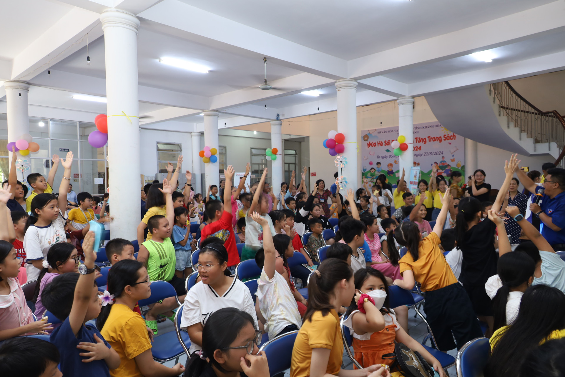 Children taking part in a game at Khanh Hoa Provincial Library

