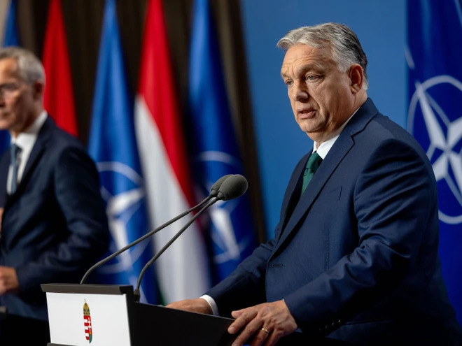 Thủ tướng Hungary Viktor Orban phát biểu tại Hội nghị. (Nguồn: Newsweek)

