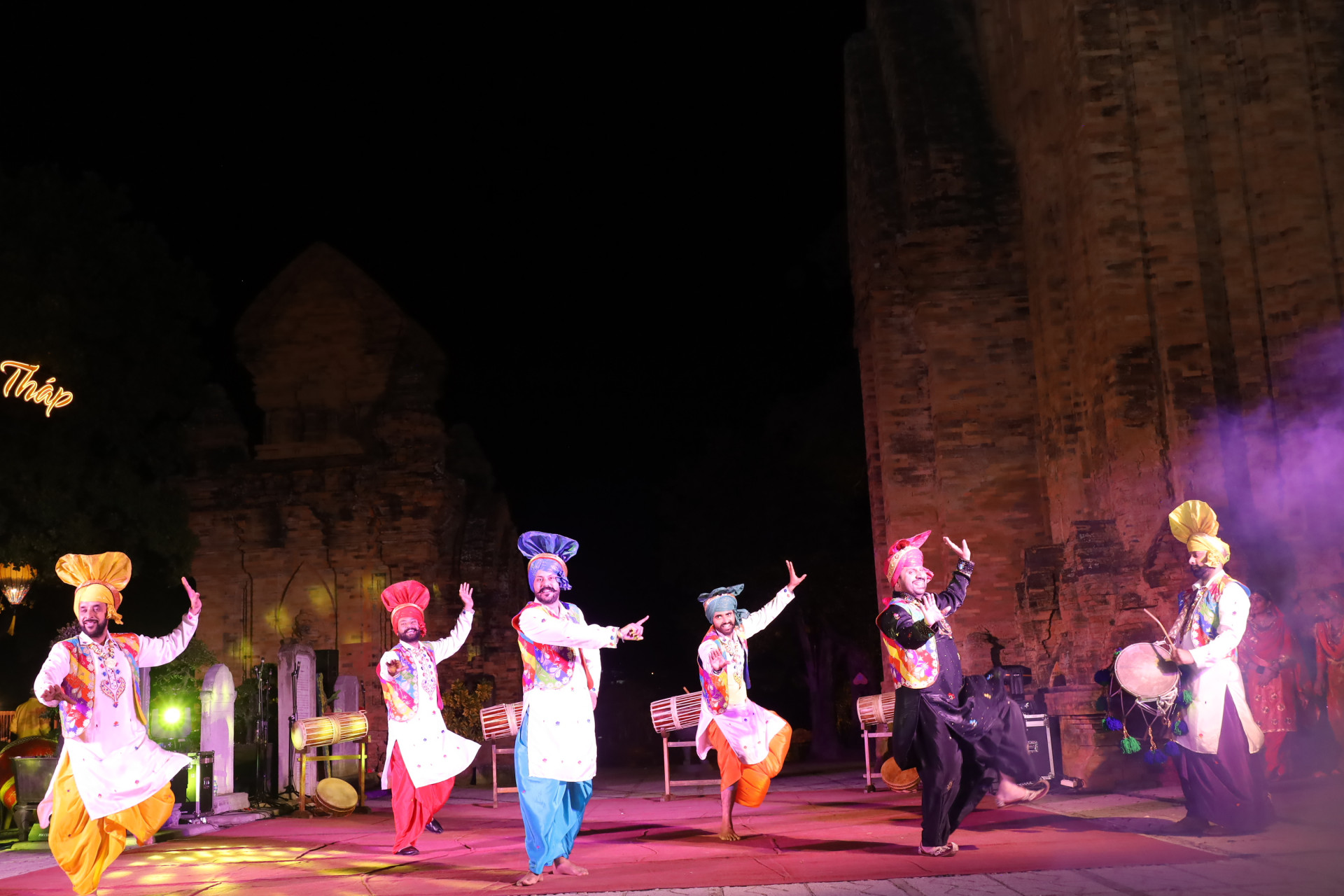 India’s folk art troupe performing at Ponagar Temple (Nha Trang City)

