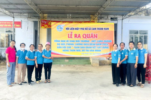 Hội Liên hiệp Phụ nữ xã Cam Thành Nam ra quân tổng vệ sinh môi trường, diệt lăng quăng, bọ gậy