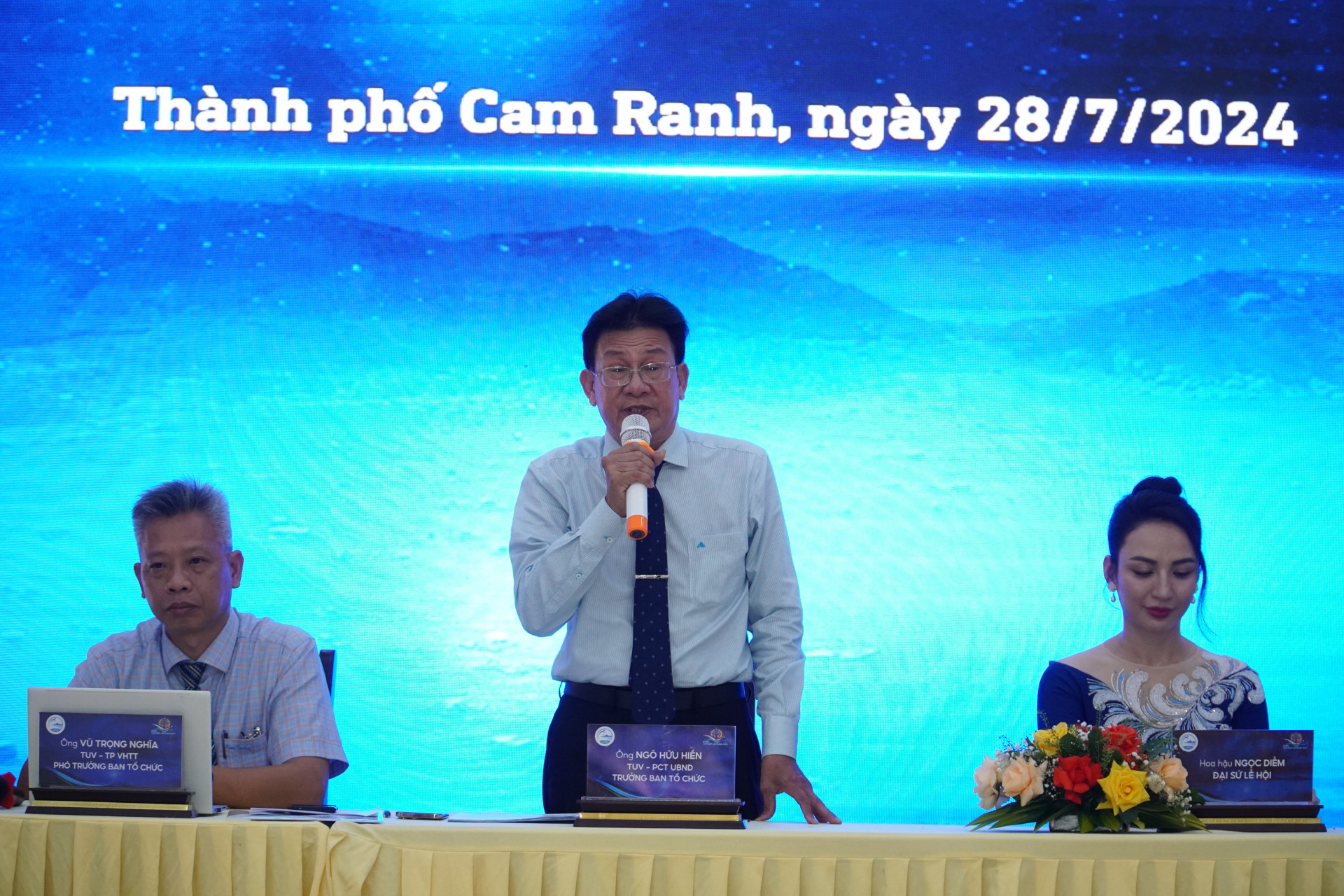 Ban tổ chức Lễ hội tôm hùm Cam Ranh năm 2024 trả lời các câu hỏi của các nhà báo