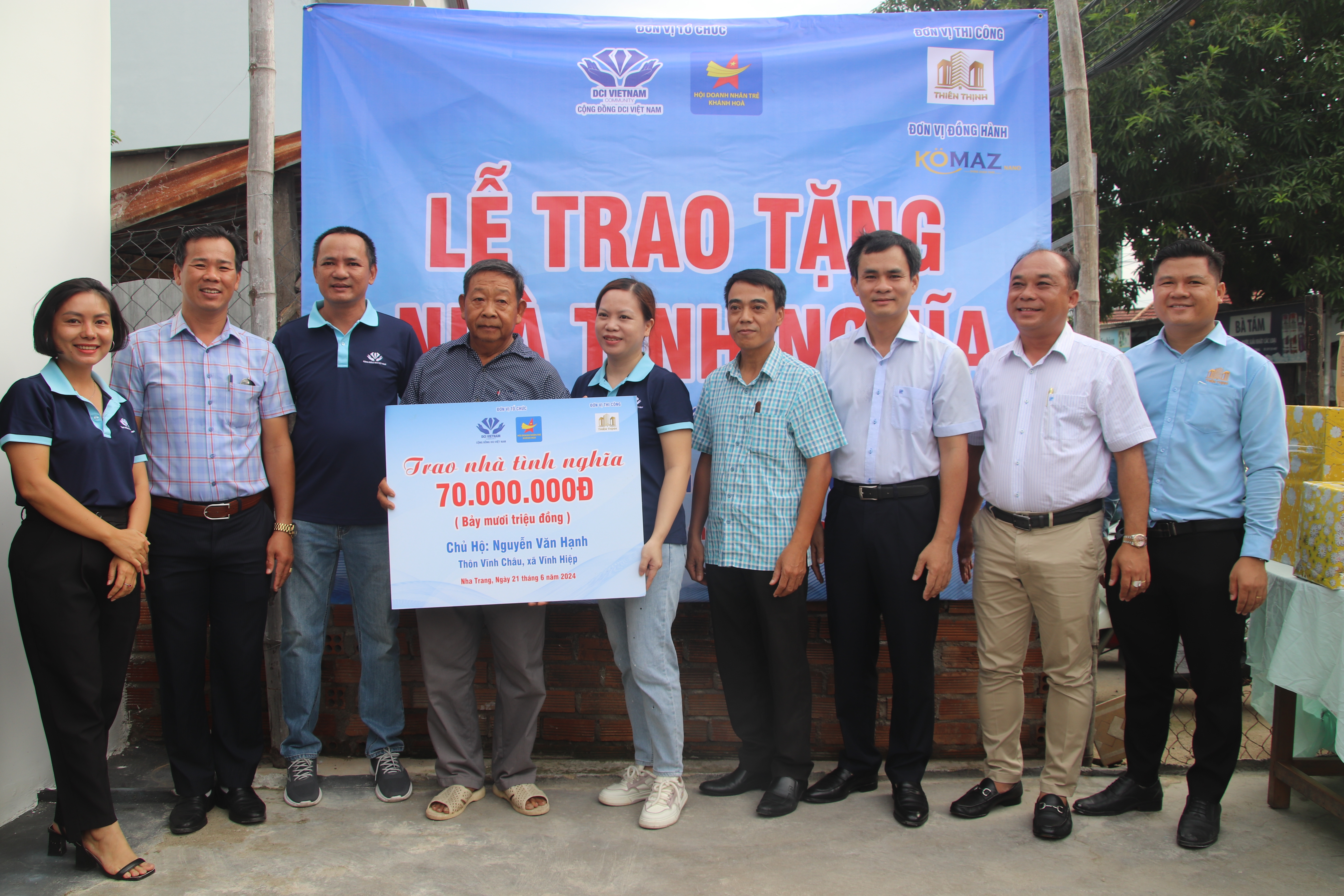 Hội Doanh nhân trẻ Khánh Hòa trao nhà tình nghĩa tại TP. Nha Trang