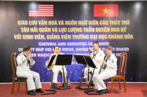 USS Blue Ridge and Waesche sailors have cultural exchange with Khanh Hoa University students