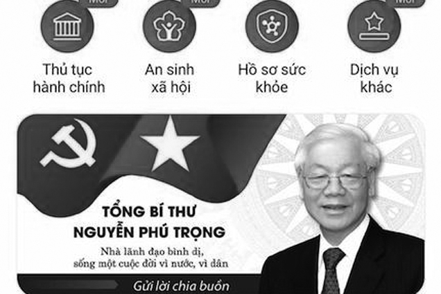 Chia buồn, tri ân Tổng Bí thư Nguyễn Phú Trọng qua Sổ tang điện tử trên ứng dụng VNeID
