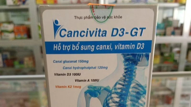 Sản phẩm thực phẩm bảo vệ sức khỏe Cancivita D3-GT. (Ảnh: Chụp màn hình)