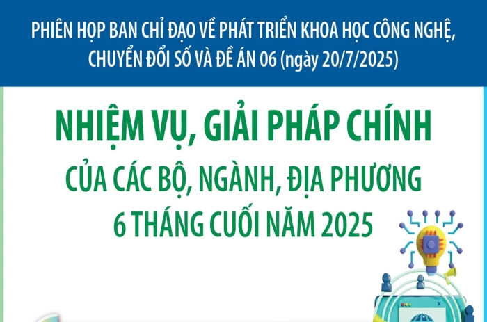 Nhiệm vụ, giải pháp chính của các bộ, ngành, địa phương về phát triển khoa học công nghệ, chuyển đổi số 6 tháng cuối năm 2025
