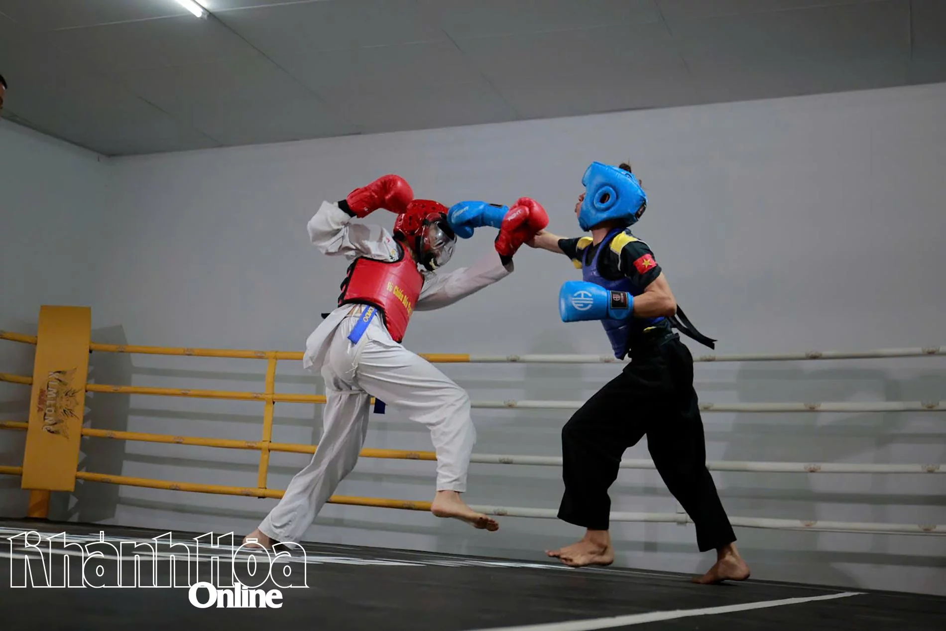 Players competing in combat event

