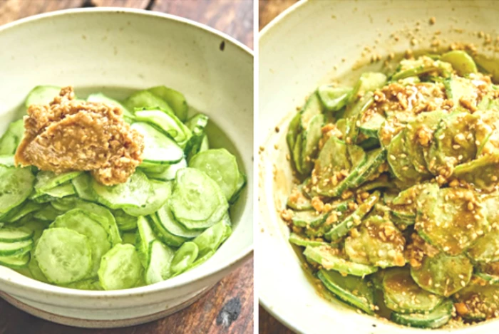 Salad dưa chuột bơ đậu phộng