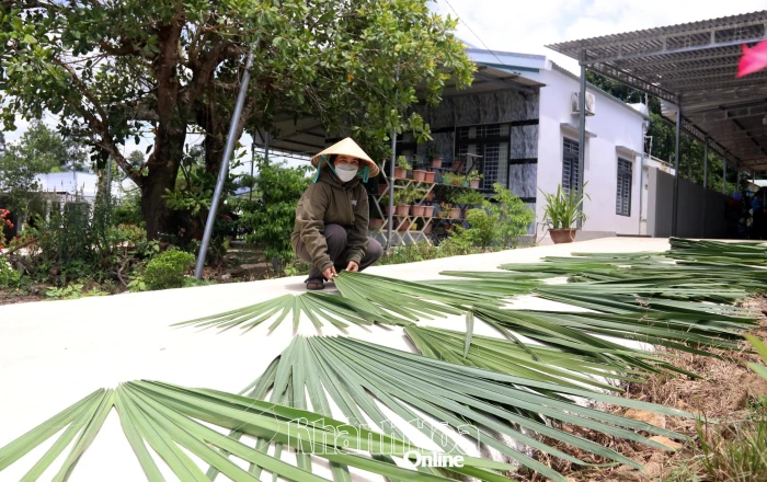 Phụ nữ xã Bắc Khánh Vĩnh: Thêm thu nhập từ đan dây lá buông