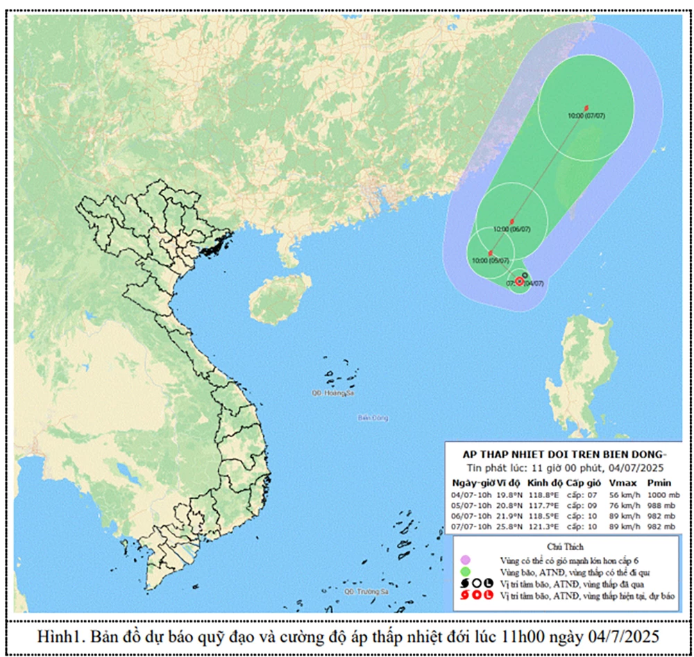 Áp thấp nhiệt đới trên Biển Đông có khả năng mạnh lên thành bão