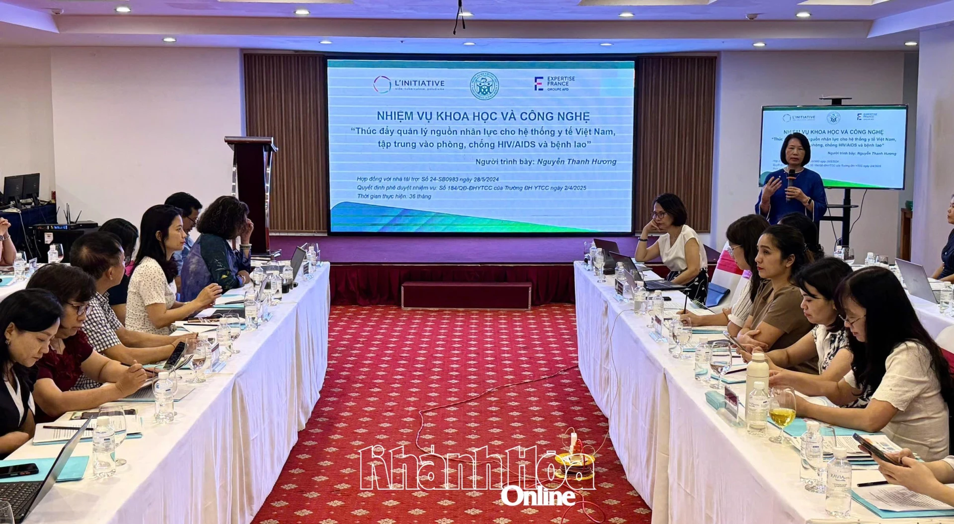 Đại diện Trường Đại học Y tế Công cộng giới thiệu tổng quan về nhiệm vụ.

