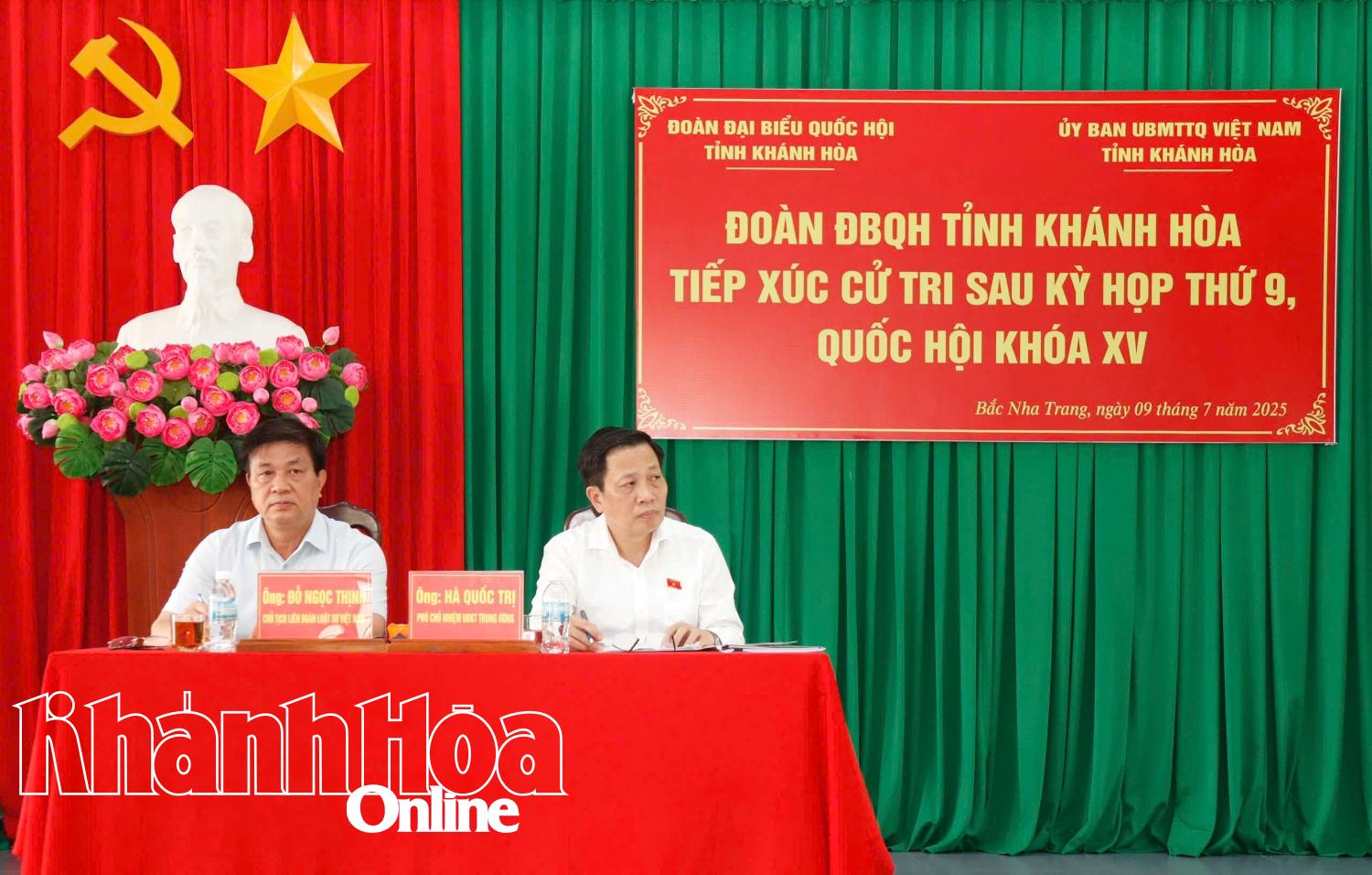 Đại biểu Quốc hội tỉnh Khánh Hòa tiếp xúc cử tri phường Bắc Nha Trang