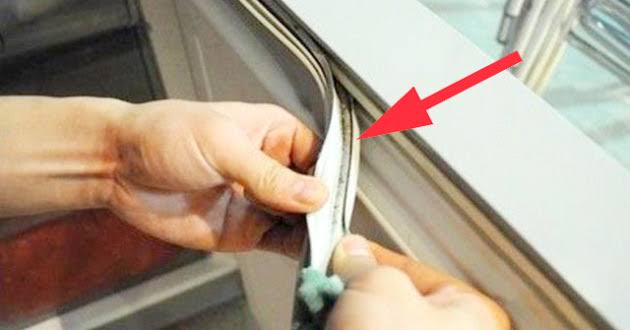 Nấm mốc và cặn bẩn bám dày khiến gioăng mất độ đàn hồi, không ôm sát khung tủ. Kết quả là cửa tủ đóng không kín, hơi lạnh dễ bị rò rỉ ra ngoài.