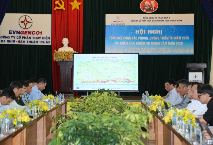 Hội nghị Tổng kết công tác phòng, chống thiên tai năm 2025 và triển khai nhiệm vụ trọng tâm năm 2026 tại công ty cổ phần Thủy điện Đa Nhim - Hàm Thuận - Đa Mi