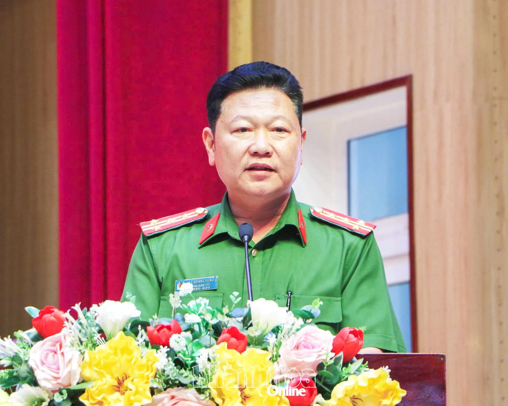 Đại tá Lê Quang Dũng phát biểu tại ngày hội.