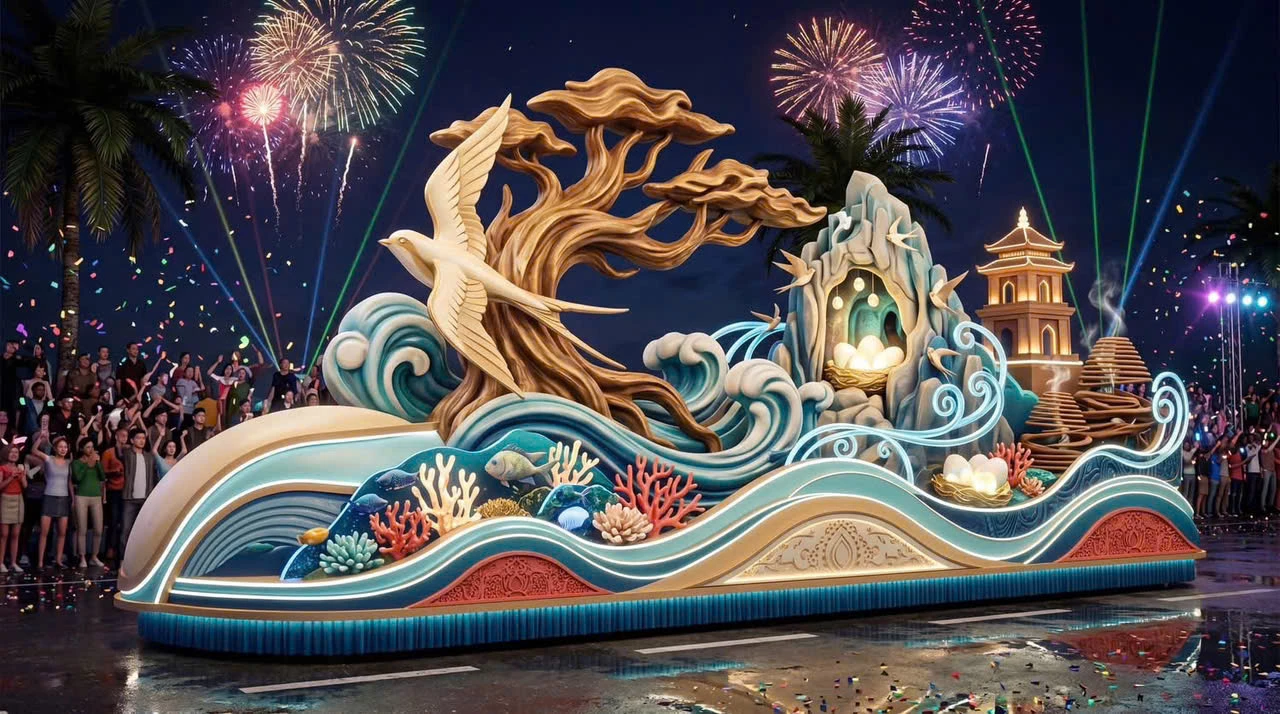 Hình ảnh thiết kế một số mẫu xe hoa trong Lễ hội Carnival – Diễu hành xe hoa.