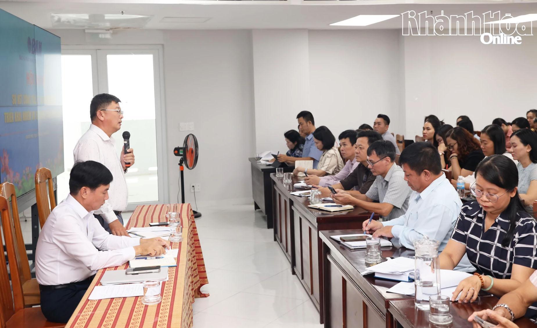 Giám đốc Báo và Phát thanh, Truyền hình Khánh Hòa Lê Hoàng Triều phát biểu kết luận hội nghị.