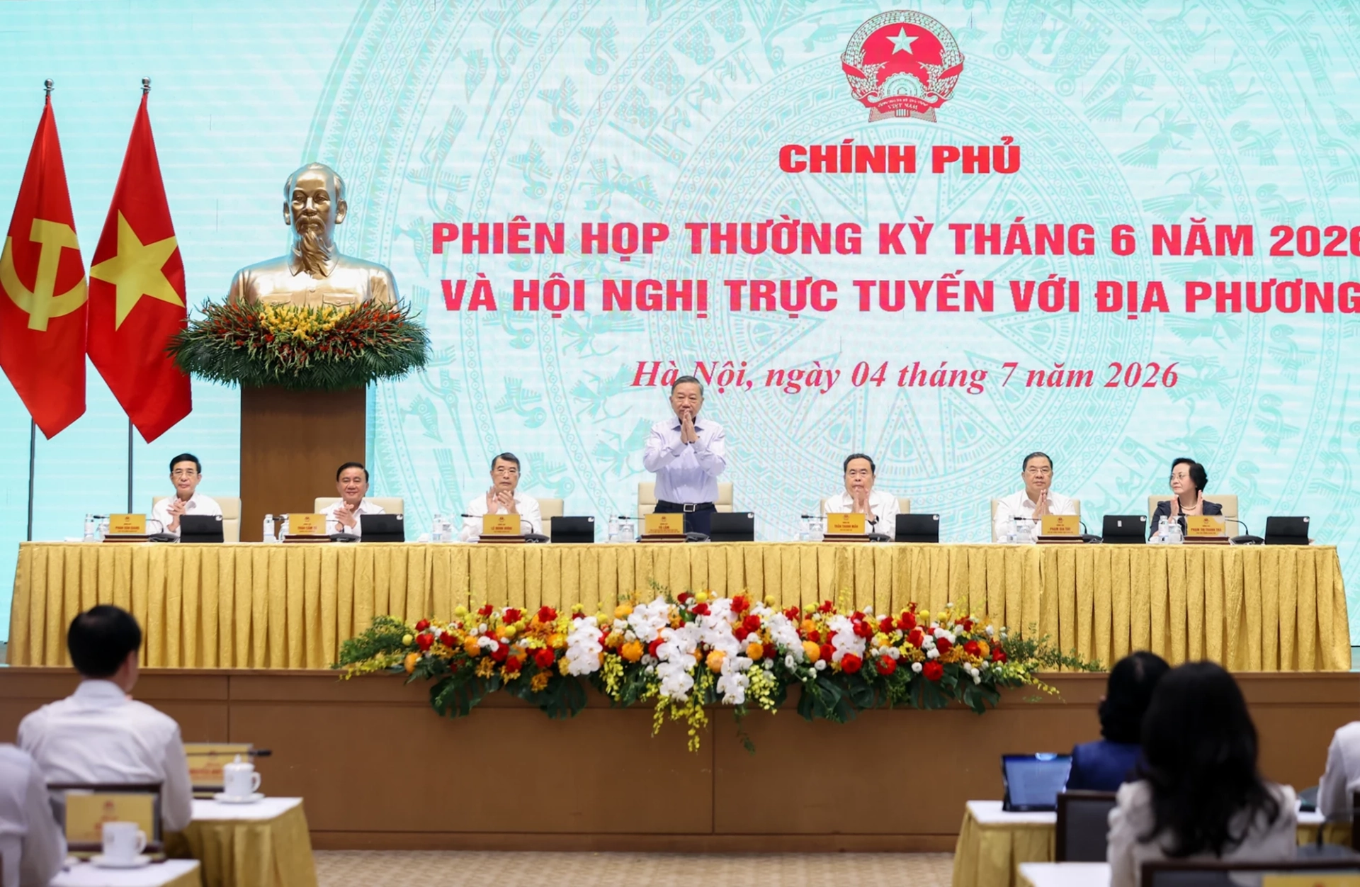 Phiên họp Chính phủ thường kỳ tháng 6-2026 và hội nghị trực tuyến với địa phương
