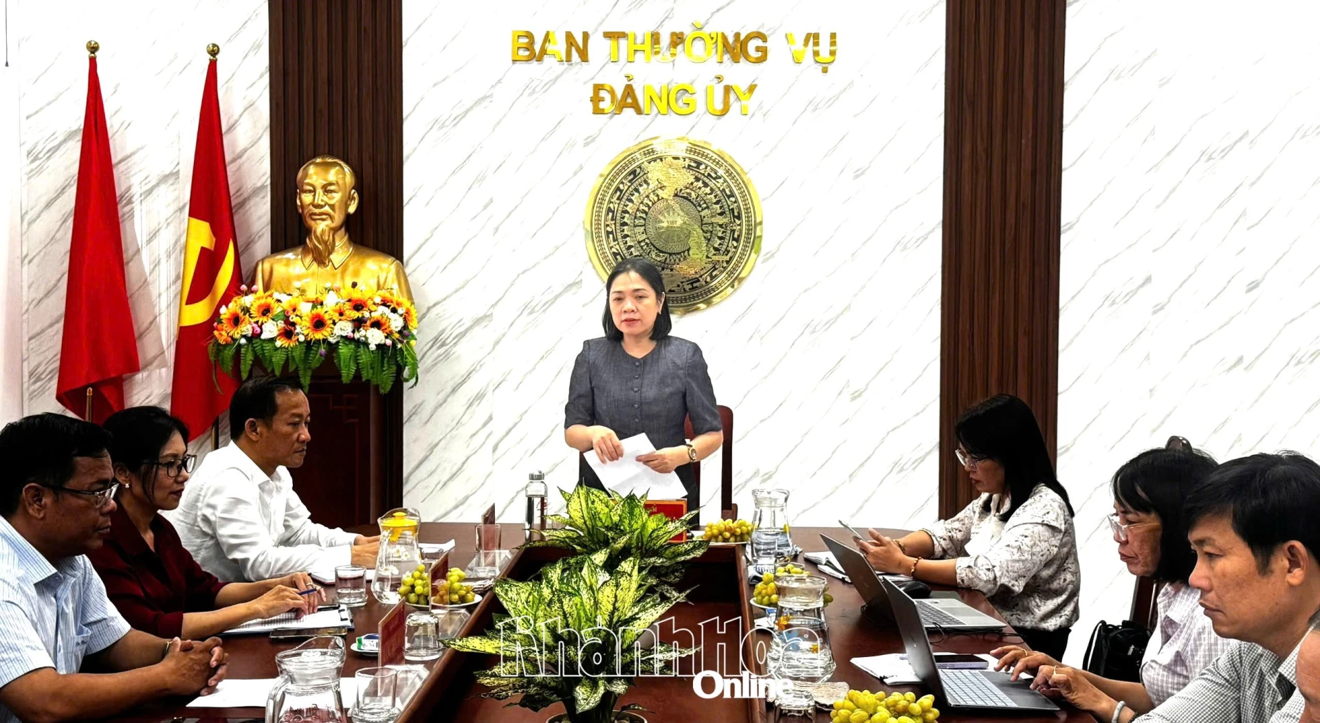 Đồng chí Trần Thu Mai phát biểu chỉ đạo tại buổi làm việc.