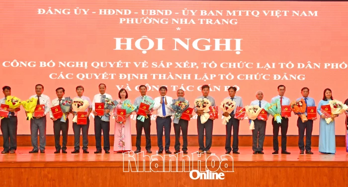 Phường Nha Trang công bố, chỉ định nhân sự của 29 tổ dân phố