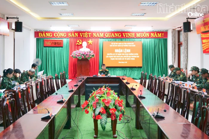 Phường Phan Rang diễn tập tác chiến trong khu vực phòng thủ kết hợp phòng thủ dân sự năm 2026