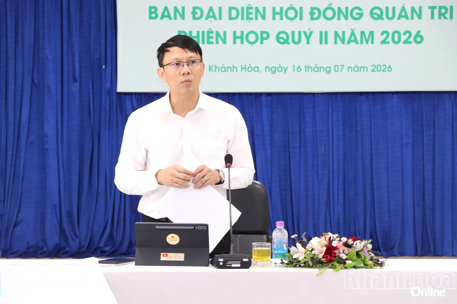 Đồng chí Nguyễn Thanh Hà phát biểu tại buổi làm việc.