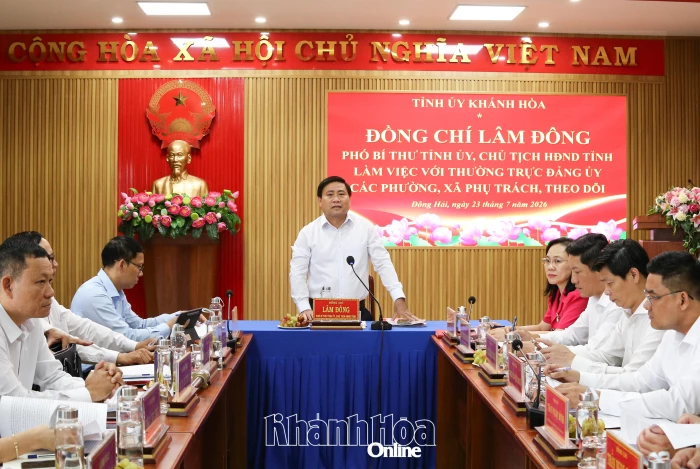 Phó Bí thư Tỉnh ủy, Chủ tịch HĐND tỉnh Lâm Đông làm việc với Thường trực Đảng ủy 6 xã, phường