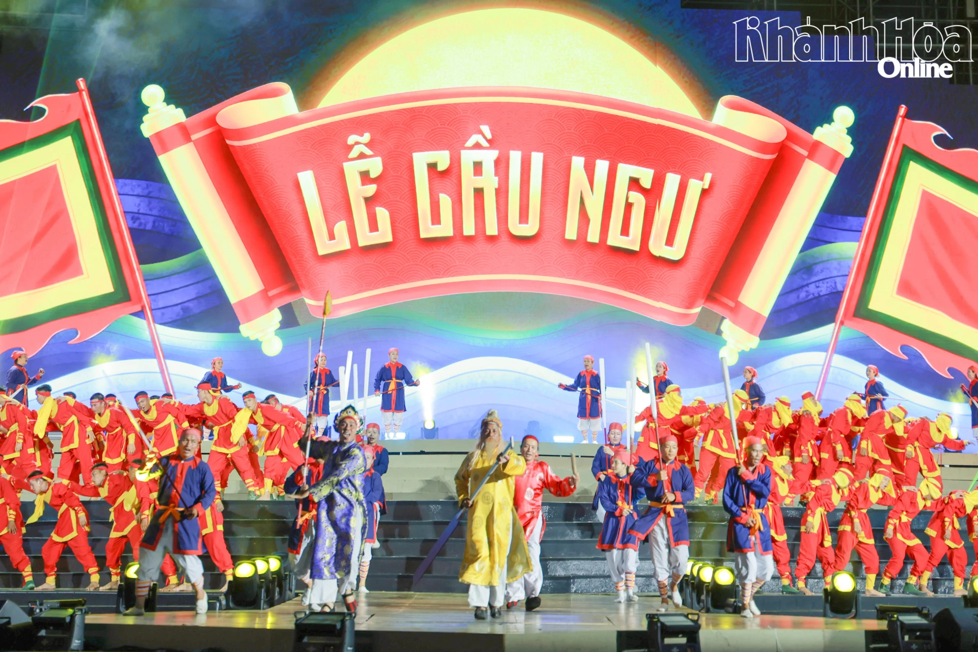 Tiết mục biểu diễn hò bá trạo trong đêm sơ duyệt chương trình nghệ thuật lễ khai mạc Festival Biển Khánh Hòa năm 2026.