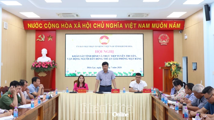 Ủy ban MTTQ Việt Nam tỉnh Khánh Hòa tuyên truyền, vận động người dân đồng thuận giải phóng mặt bằng tại xã Diên Lạc 