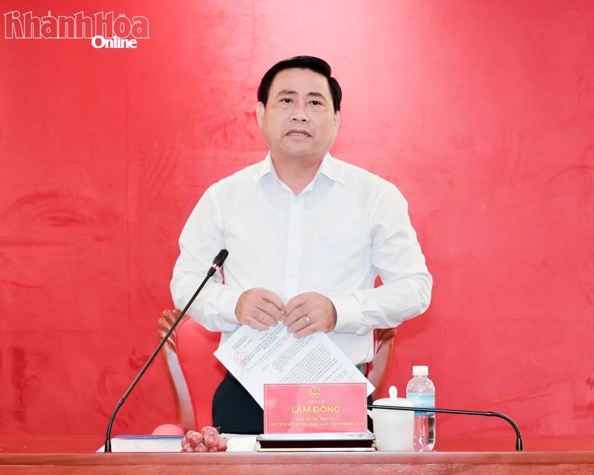 Đồng chí Lâm Đông phát biểu tại buổi làm việc.