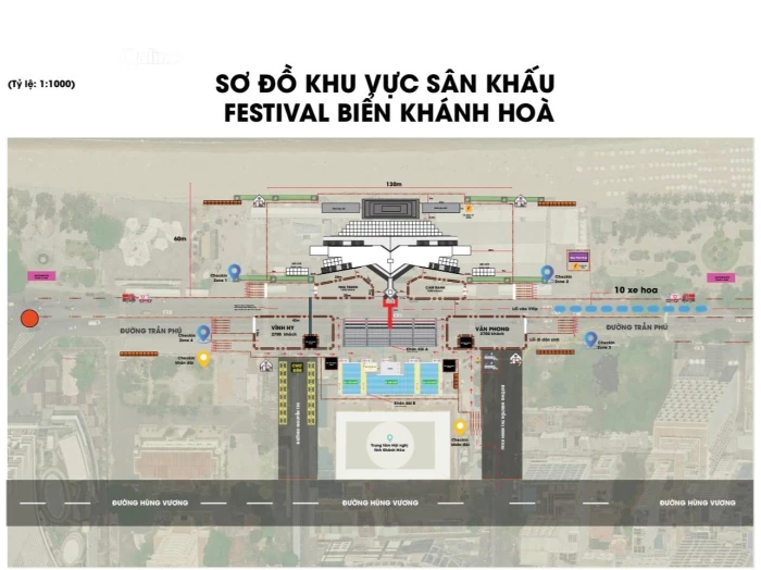 Không gian sân khấu Festival Biển Khánh Hòa 2026 có sức chứa hơn 10.100 người