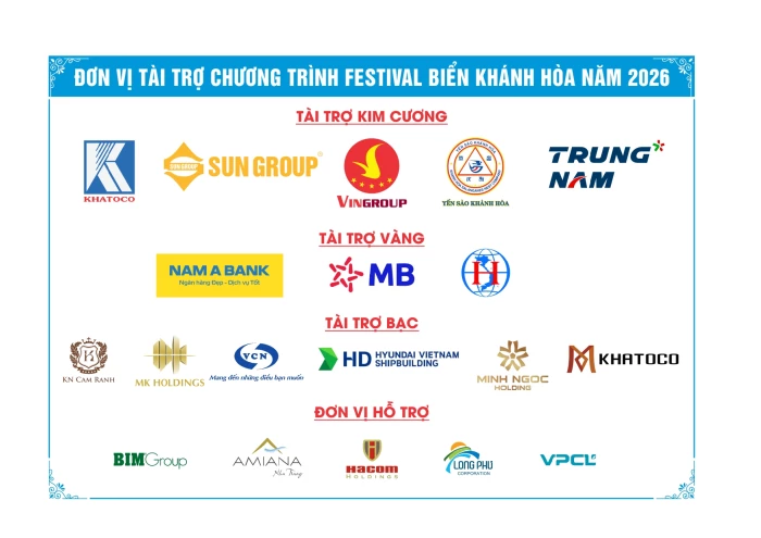 Các đơn vị tài trợ chương trình Festival Biển Khánh Hòa năm 2026