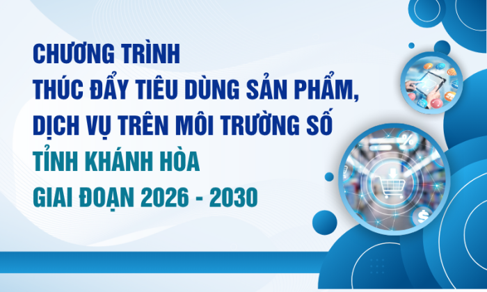 [Infographic] Chương trình thúc đẩy tiêu dùng sản phẩm, dịch vụ trên môi trường số tỉnh Khánh Hòa giai đoạn 2026 - 2030