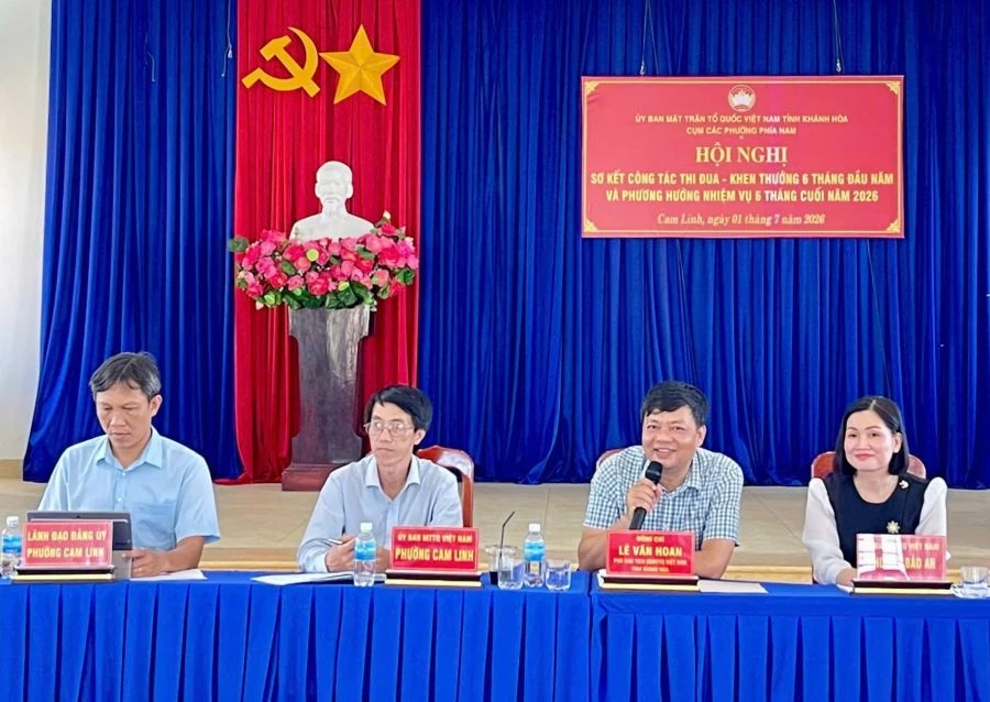 Sơ kết công tác thi đua Mặt trận các phường phía nam Khánh Hòa