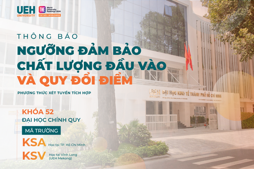 UEH công bố ngưỡng đảm bảo chất lượng đầu vào năm 2026