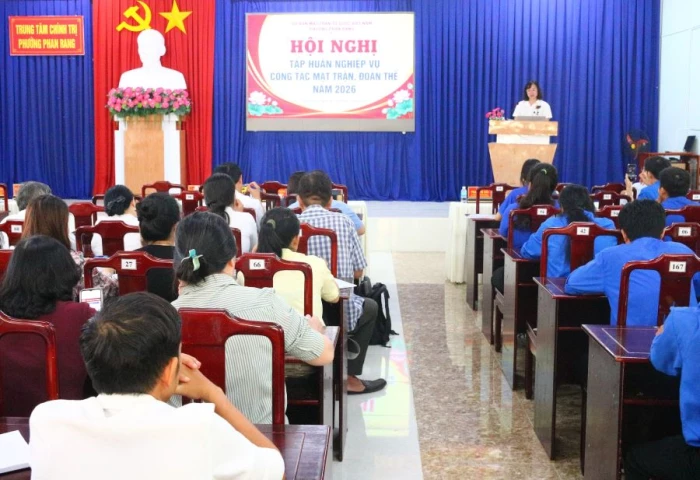 Phường Phan Rang tập huấn nghiệp vụ công tác mặt trận, đoàn thể năm 2026