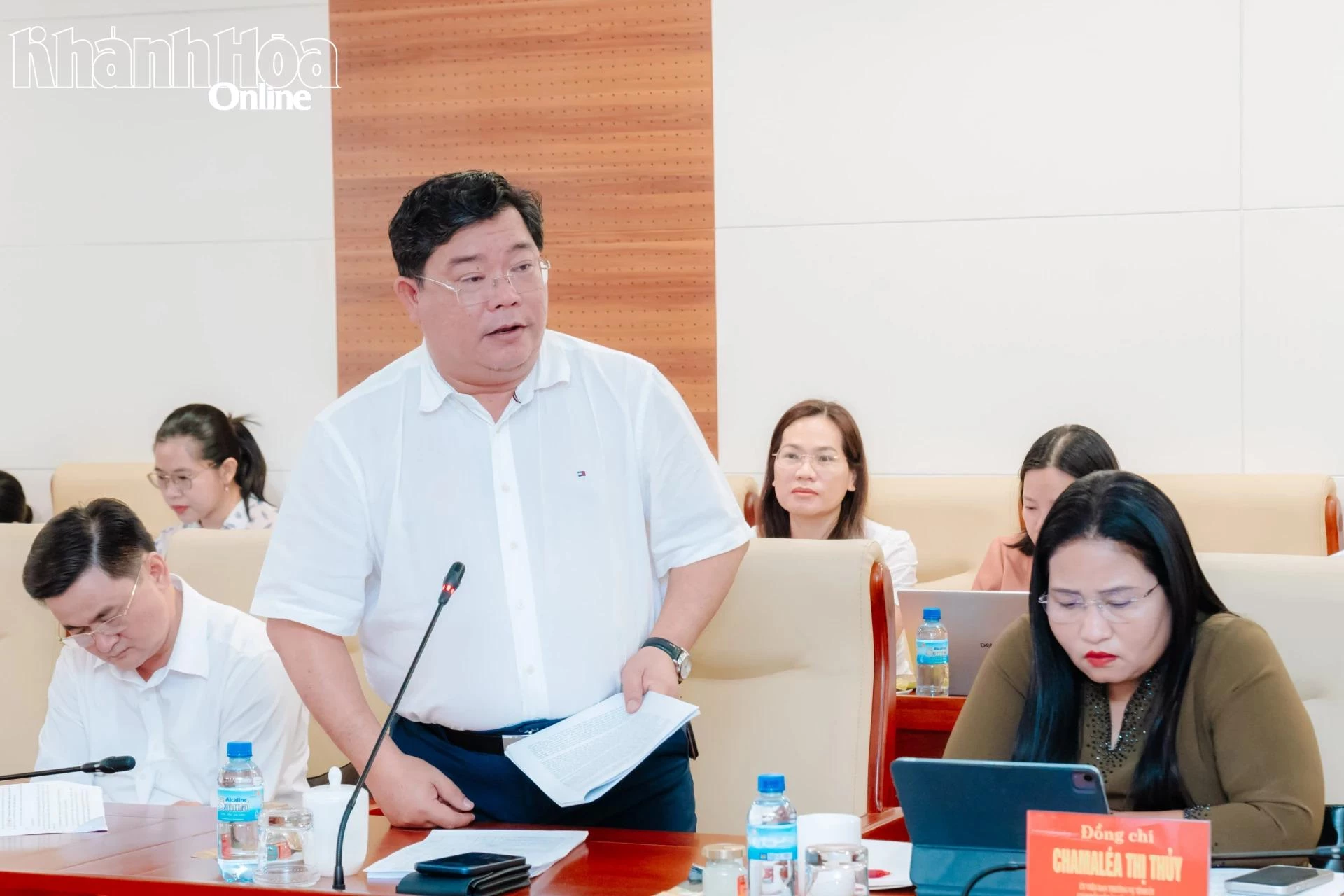 Ông Châu Ngô Anh Nhân - Giám đốc Sở Tài chính phát biểu tại hội nghị.