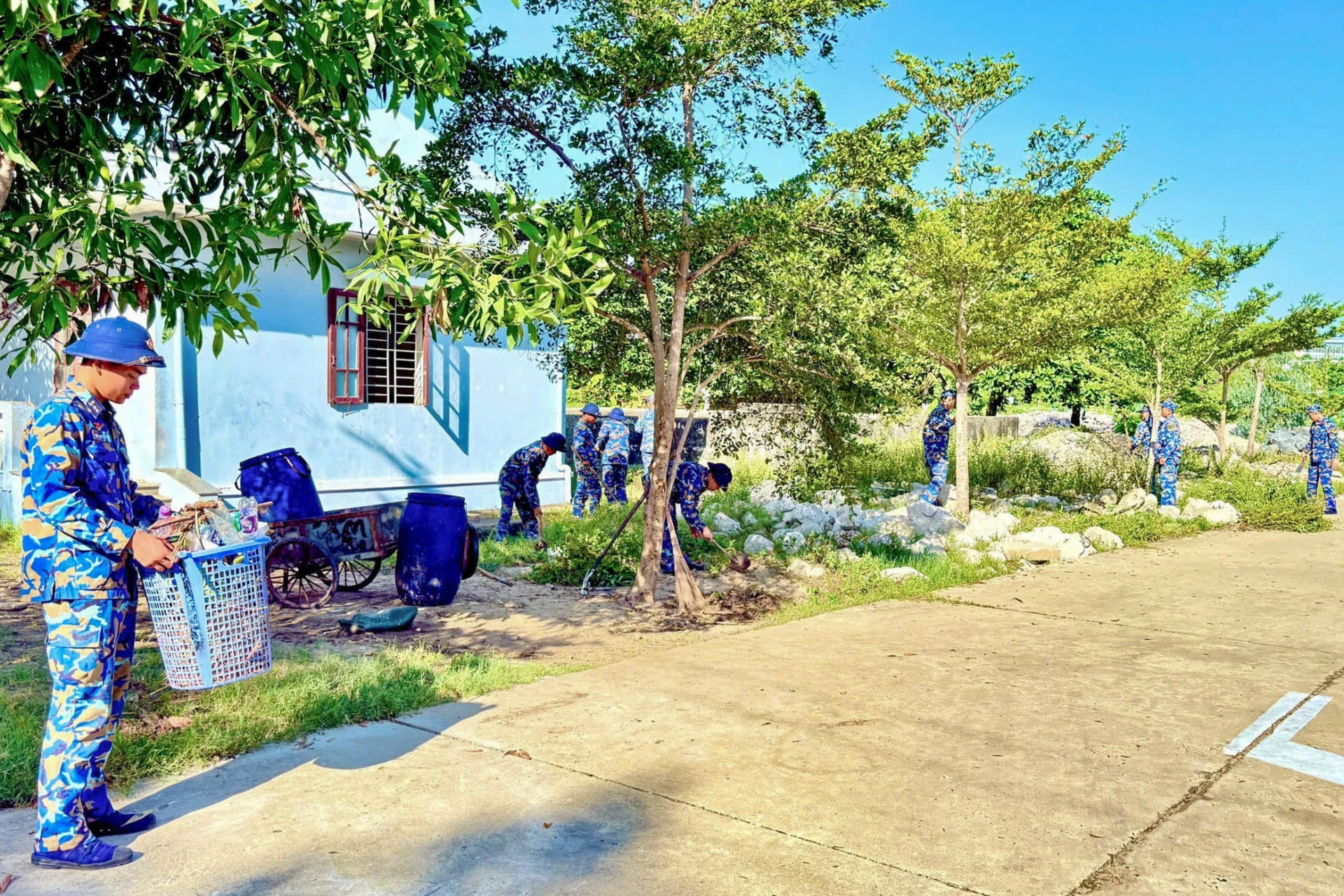 Vệ sinh, thu gom rác thải.