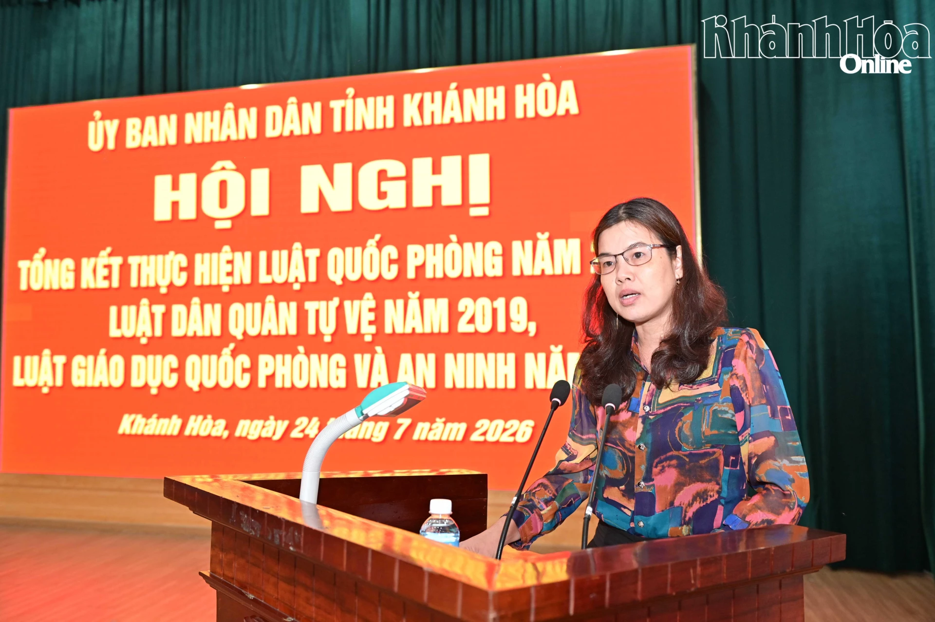 Đại diện xã Vạn Ninh phát biểu tại hội nghị.
