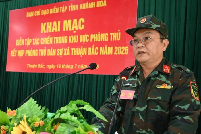 Khai mạc diễn tập tác chiến trong khu vực phòng thủ kết hợp phòng thủ dân sự xã Thuận Bắc năm 2026