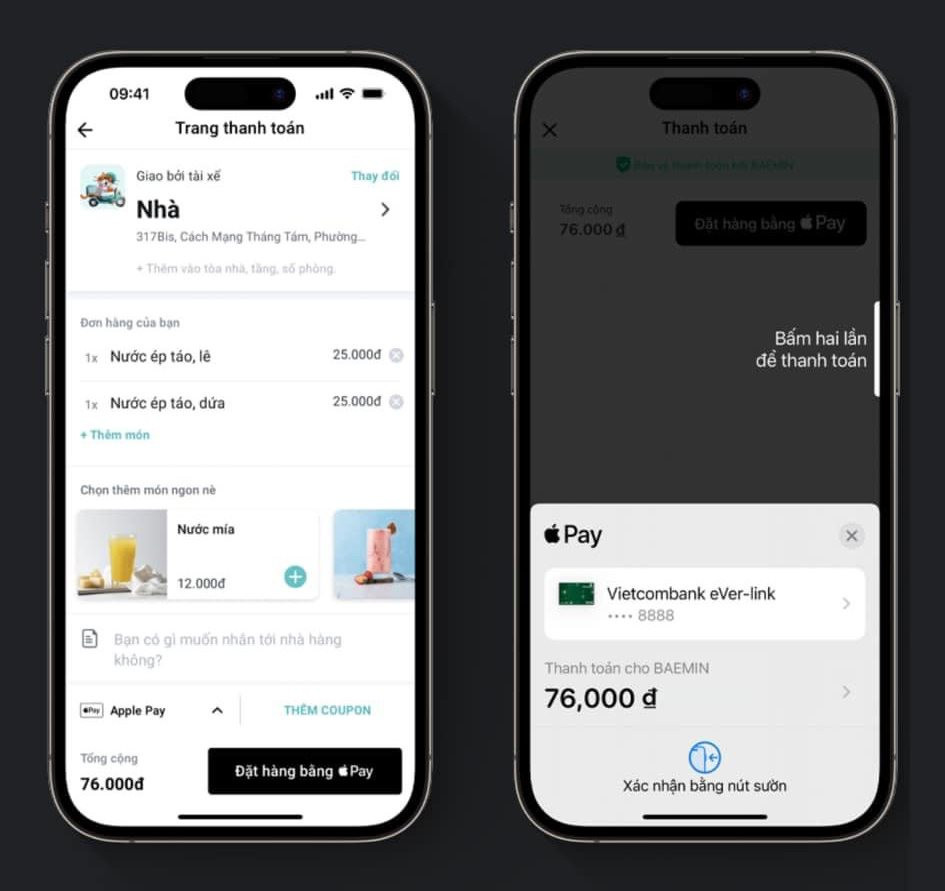 Giao diện Apple Pay tại Việt Nam.