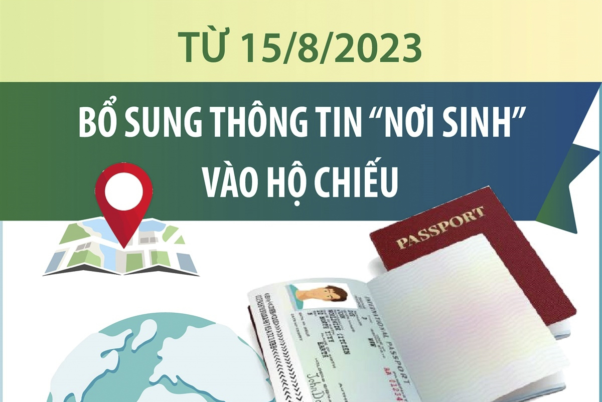 Từ 15/8/2023: Bổ sung thông tin “nơi sinh” vào hộ chiếu