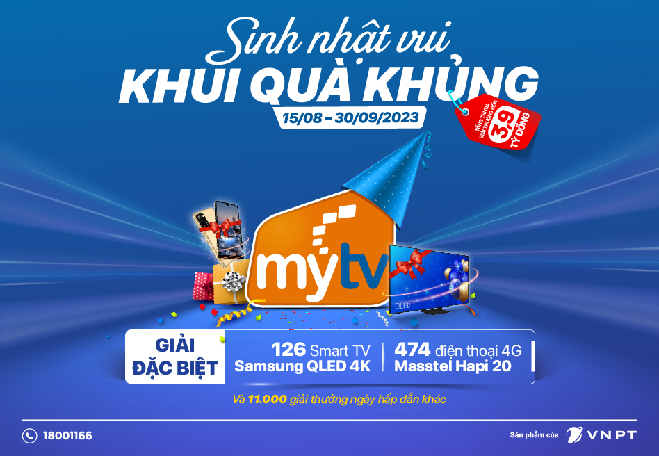 Truyền hình MyTV: Tri ân khách hàng với chương trình "Sinh nhật vui - Khui quà khủng"