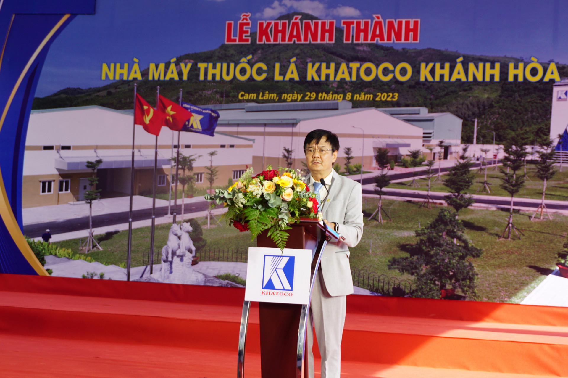 Ông Lê Tiến Anh - Chủ tịch Hội đồng thành viên Tổng công ty Khánh Việt chia sẻ về quá trình đầu tư xây dựng Nhà máy