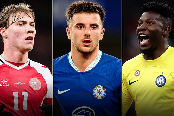 Rasmus Hojlund, Mason Mount, Andre Onana - những tân binh chất lượng cao của Manchester United trong kỳ chuyển nhượng Hè 2023.