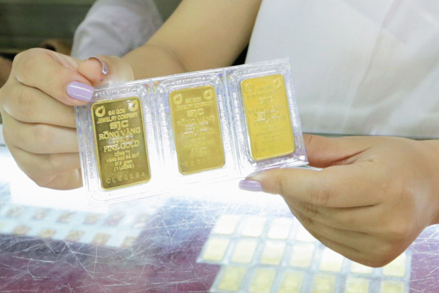 Giá vàng trong nước giảm 50 nghìn đồng/lượng