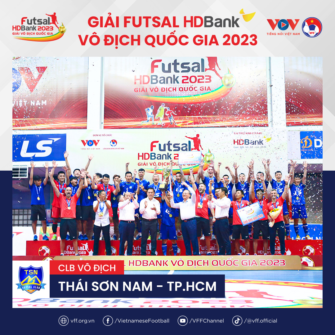 Giải Futsal HDBank vô địch quốc gia 2023: Thái Sơn Nam đoạt chức vô địch
